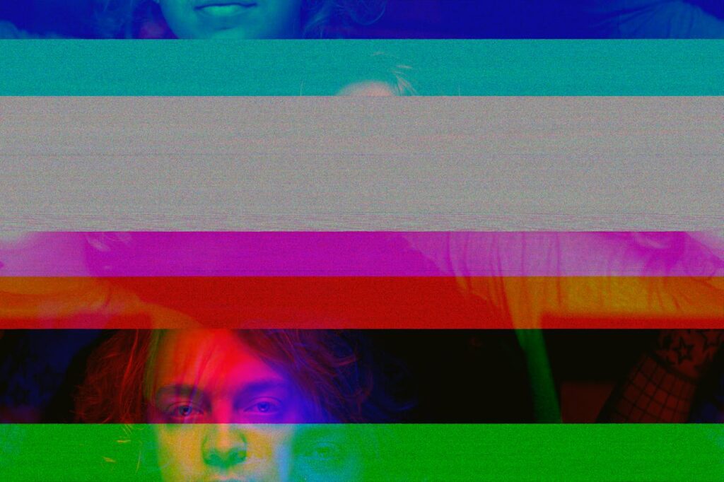 A Man Looking at the Camera - glitch art style.